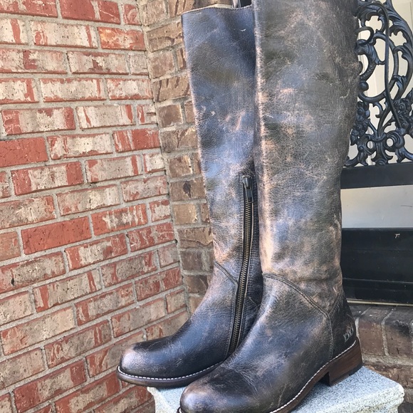 Like New BED|STU Brown Leather Calf Length Lace Boot - Picture 1 of 10
